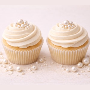 White Sprinkles Mix Wedding Cupcake Topping cake decoration pearl