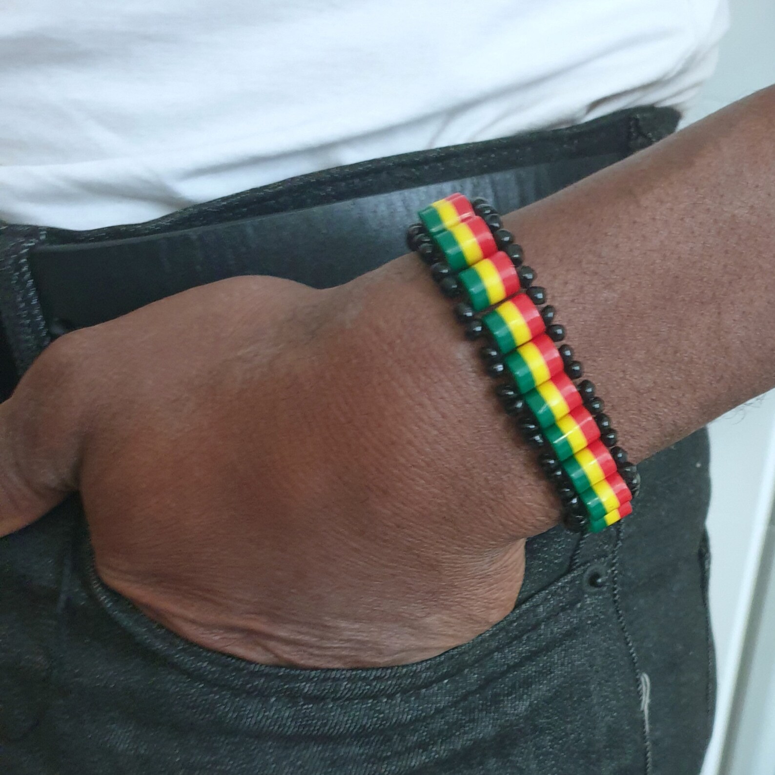 Reggae beaded bracelet Rasta Bracelet Bead Bracelet Etsy