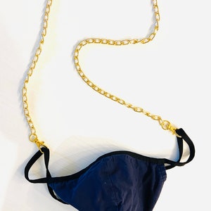Gold and Pearl Mask Lanyard Chain for Kids and Adults, Gold Colored w/ Pearls & Gold Clasps, Eyeglasses and Airpod Holder, Gift Idea
