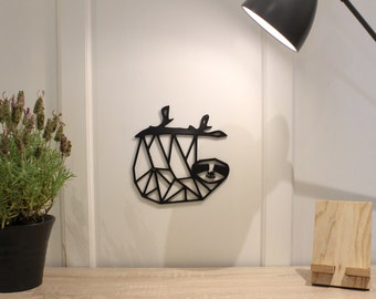 Geometric Sloth - Wall Art Decoration Animal Colour Black/White