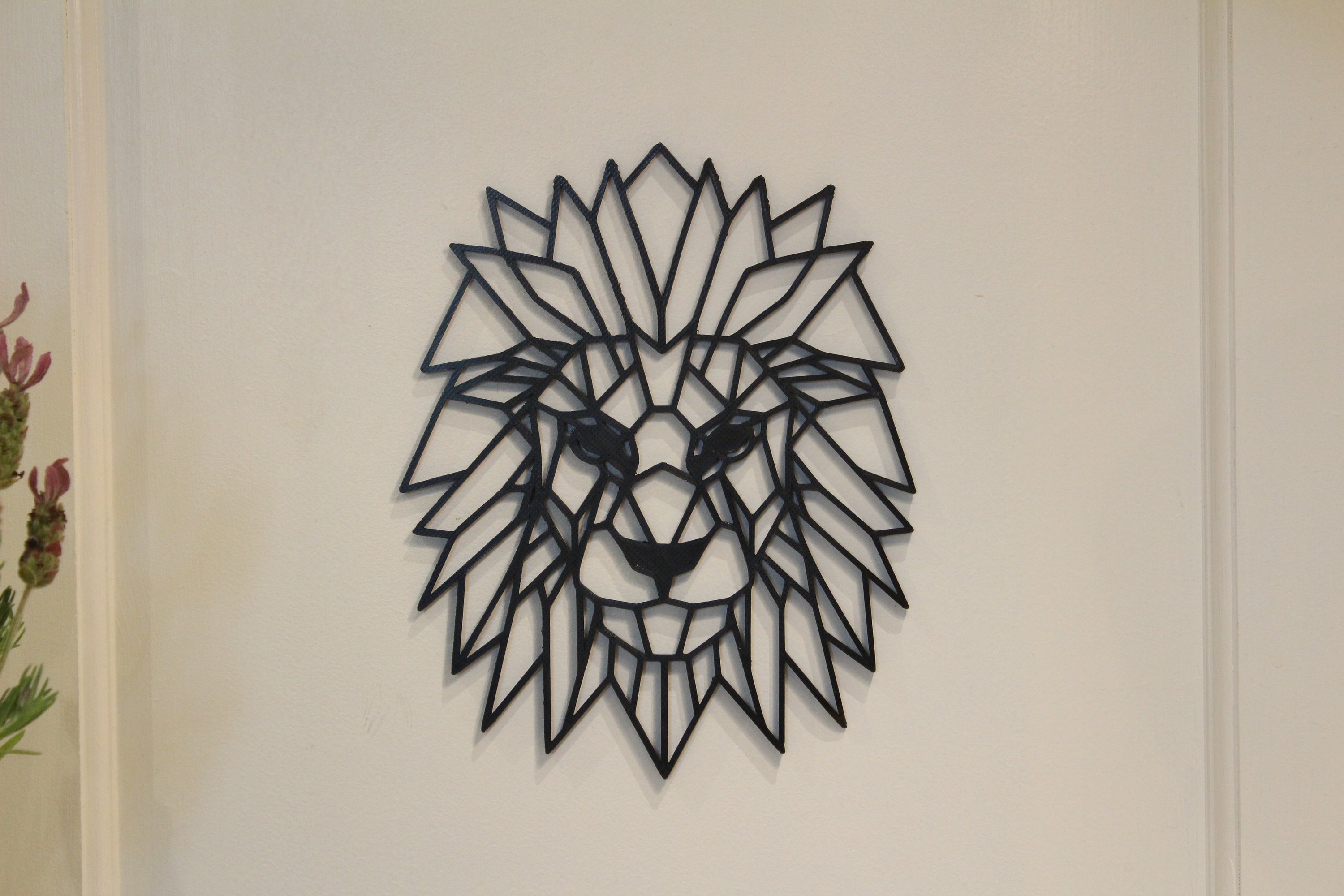 Geometric Lion Wall Art Decoration Colour Black/white Gift Etsy UK