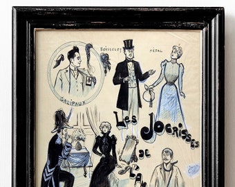 Les Jocrisses de L'amour | Vintage French Poster | Vintage French Office Decor | Vintage Dorm Decor | 19th Century French Art | Belle Epoque