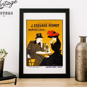 vintage French poster French liquor poster 1900s French poster 1900s bar decor 1900s Absinthe poster unframed vintage poster zdjęcie 2