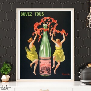 Buvez Tous Poster French Beverage Poster French Art Vintage France Poster Vintage Poster Art Nouveau Print Vintage Ad zdjęcie 5