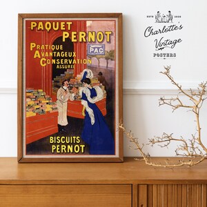 Paquet Pernot Biscuits Vintage French Poster 1900s Poster Victorian Art Vintage French Art Vintage Posters Belle Epoque zdjęcie 3