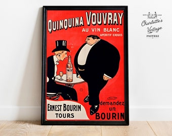 Quinquina Vouvray au vin blanc | Vintage French poster | Vintage aperitif poster | 1900s French art | Vintage posters | Vermouth poster