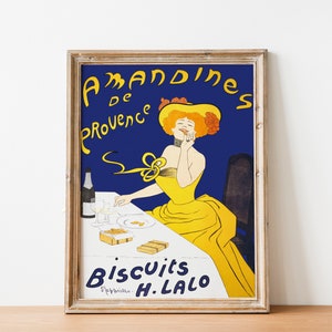 Amandines de Provence Poster Art Nouveau Poster 1900s poster French Food Poster Vintage French Poster Vintage Decadence Poster zdjęcie 1