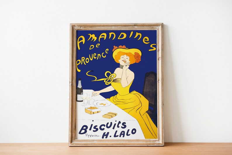 Amandines de Provence Poster Art Nouveau Poster 1900s poster French Food Poster Vintage French Poster Vintage Decadence Poster zdjęcie 1