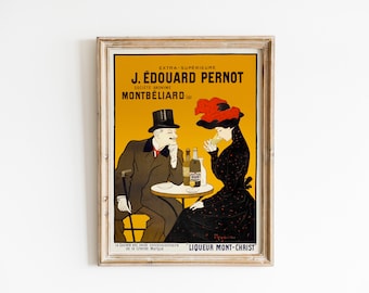 vintage French poster | French liquor poster | 1900s French poster | 1900s bar decor | 1900s Absinthe poster | unframed vintage poster