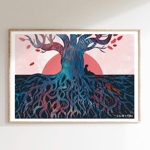 Literarisches Reading Art Print — Writers’ Hour Magazine Illustration, Geschenk für Kreative und Leser