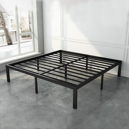 King Modern Steel Platform Bed Frame With Extra Storage Space Etsy