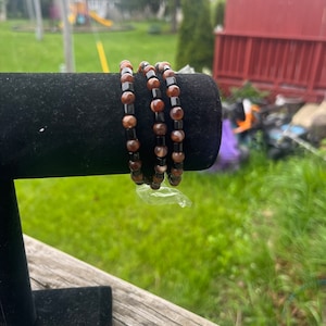 Traditional Beaded bracelet Dark Chestnut and Noir