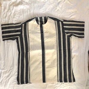 XL Men’s Navy/White Short Sleeve  Woven Cotton Polo Shirt