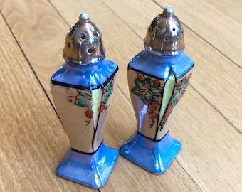 Vintage Lusterware Japan Floral Salt and Pepper Shakers Set