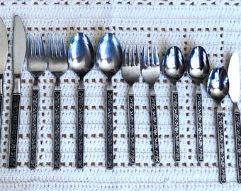 Eldan ELD11 Stainless Steel Flatware | Mexicaly / Mexicali Rose Pattern | Japan Made Satin Finish
