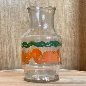 Fun Vintage Small Orange Juice Carafe with Orange Pattern