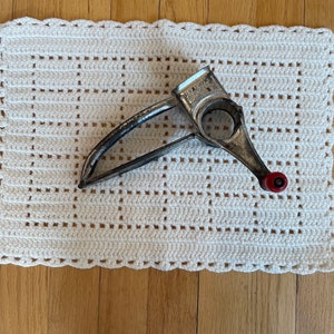 Vintage 1940s &quot;Mouli Grater Made in France&quot; Iron Grater Kitchenware USA Patent