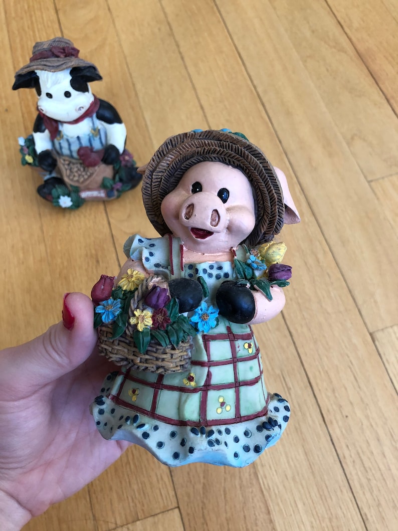 Adorable Cow and Pig Magic Creation Figurines