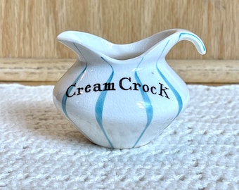 Cute Vintage 1958 Cream with Aqua Blue Ceramic Holt Howard Creamer - Made in the USA