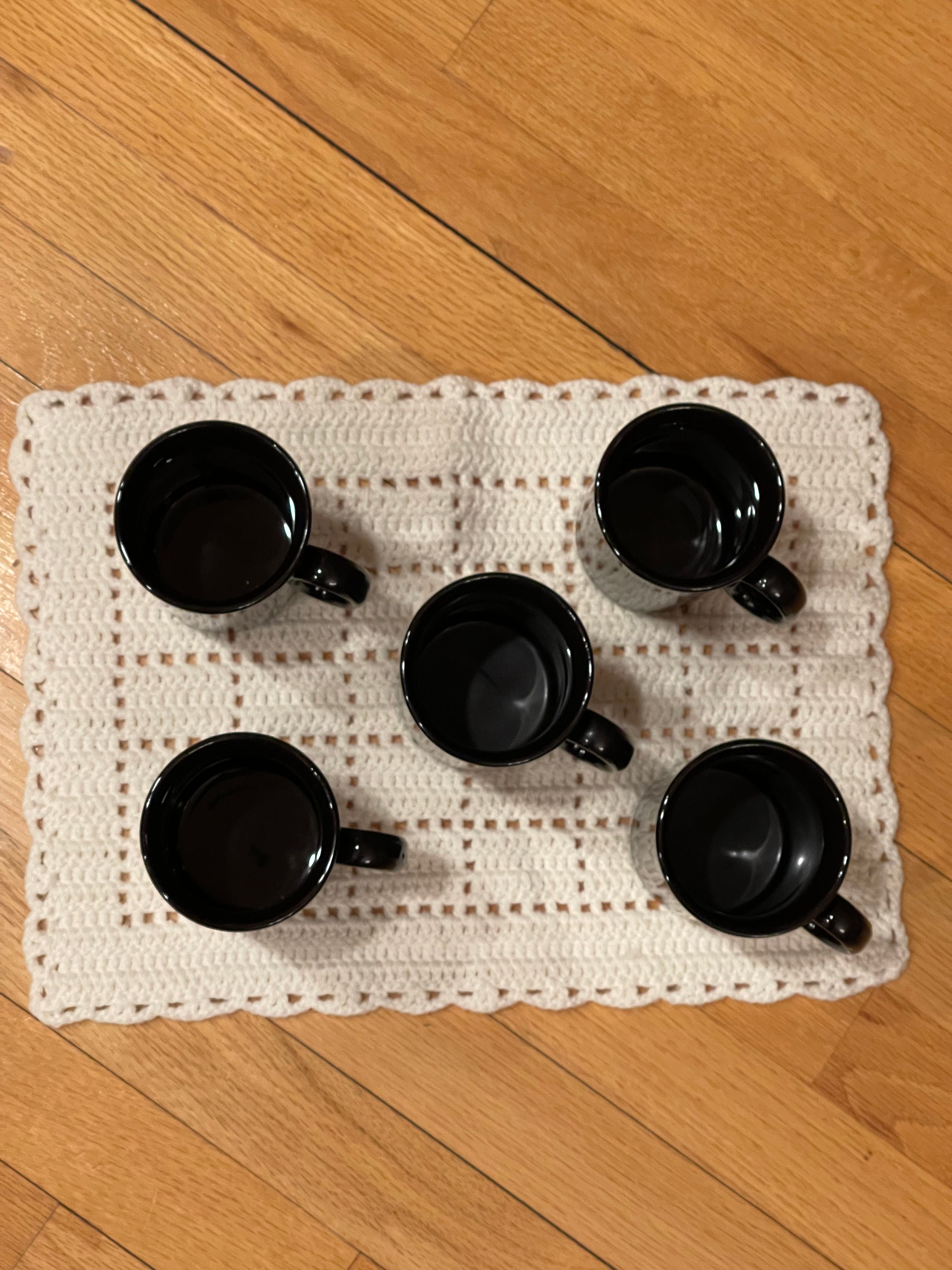 Vintage Set of 5 Tall Black Coffee Mugs Made in England Etsy