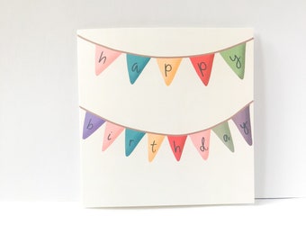 Happy Birthday bunting card fun birthday card