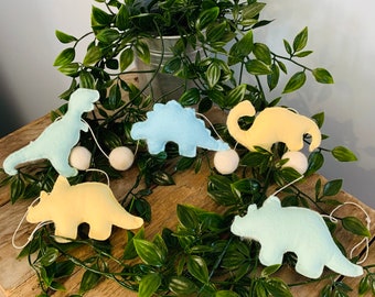 Mustard Grey /& Natural Dinosaur Felt Bunting Dinosaur Garland Dino Decor Mustard Grey Decor Girl Bunting Room Decor Boy Bunting