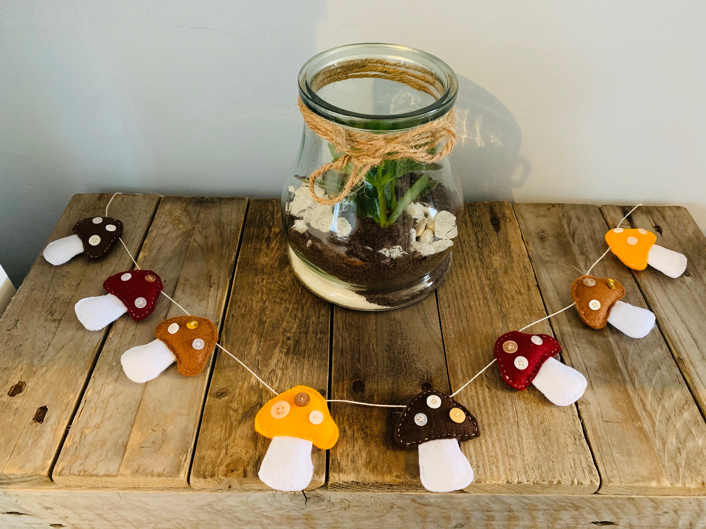 Mushroom Garland Autumnal Garland fungi decor mushroom Etsy