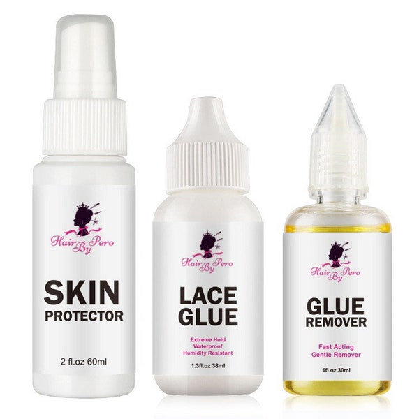 Lace Install Kit. Skin Protector, Lace Glue and Lace Glue Remover
