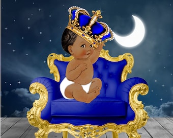 Royal Prince Sitting In Chair- Centerpieces -Cutouts - Baby Shower -Tabletop Decor -Centerpiece -Party Decor -Birthday Party-Black Art