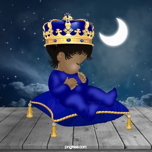 Royal Prince Sitting on Pillow- Centerpieces -Cutouts - Baby Shower -Tabletop Decor -Centerpiece -Party Decor -Birthday Party-Black Art