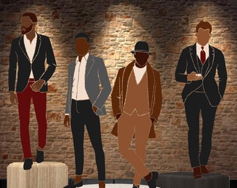 Centerpieces  & Table Decor - Cutouts - Man - Male - African American - Boyfriend - Birthday - Bachelorette Party - Party Decor For Men