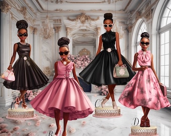 Paris Girl Centerpiece - Girl Party - Table Decor - Cutouts - Elegant Paris Party - Birthday - Party Decor - Black Art