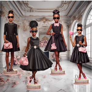 Paris Girl Centerpiece - Girl Party - Table Decor - Cutouts - Elegant Paris Party - Birthday - Party Decor - Black Art