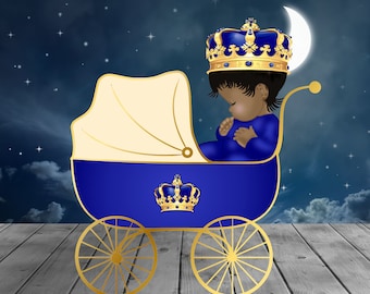 Royal Prince Baby Centerpieces -Baby Party Cutouts -Baby Shower-Tabletop Decor - Stroller - Party Decor -Birthday Party -Black Art -Prince