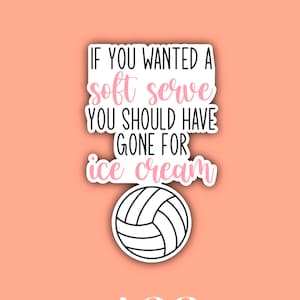 If You Wanted A Soft Serve You Should have Gotten Ice Cream Volleyball Sticker, Waterproof, Aesthetic, Funny, Laptop, Water Bottle Sticker,