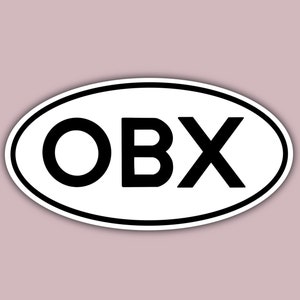 OBX Black and White Sticker, OBX, Outer Banks, Waterproof, Water Bottle Sticker, VSCO, Aesthetic, Planner, Sticker