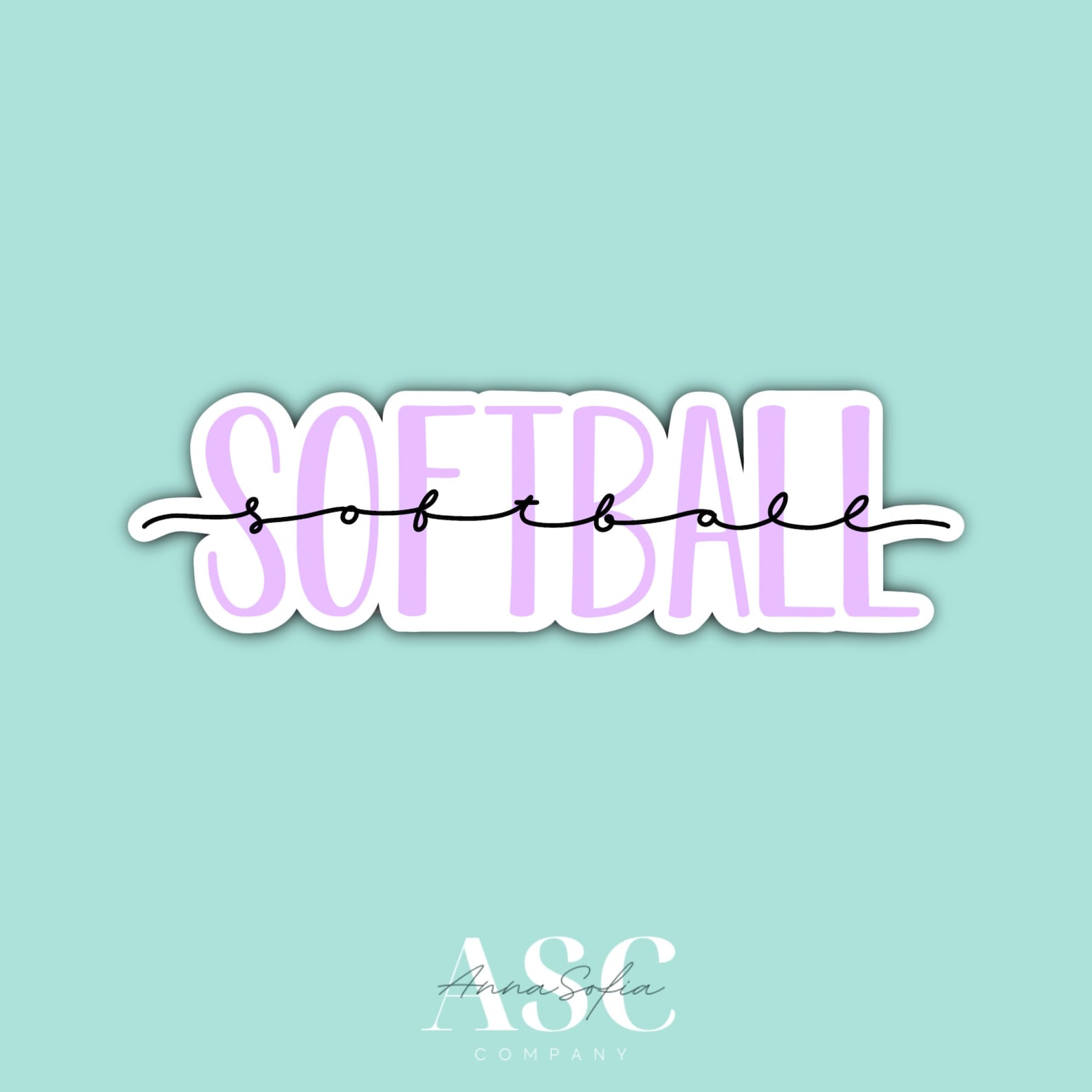 Softball Sticker Waterproof Aesthetic Sports Sticker Etsy