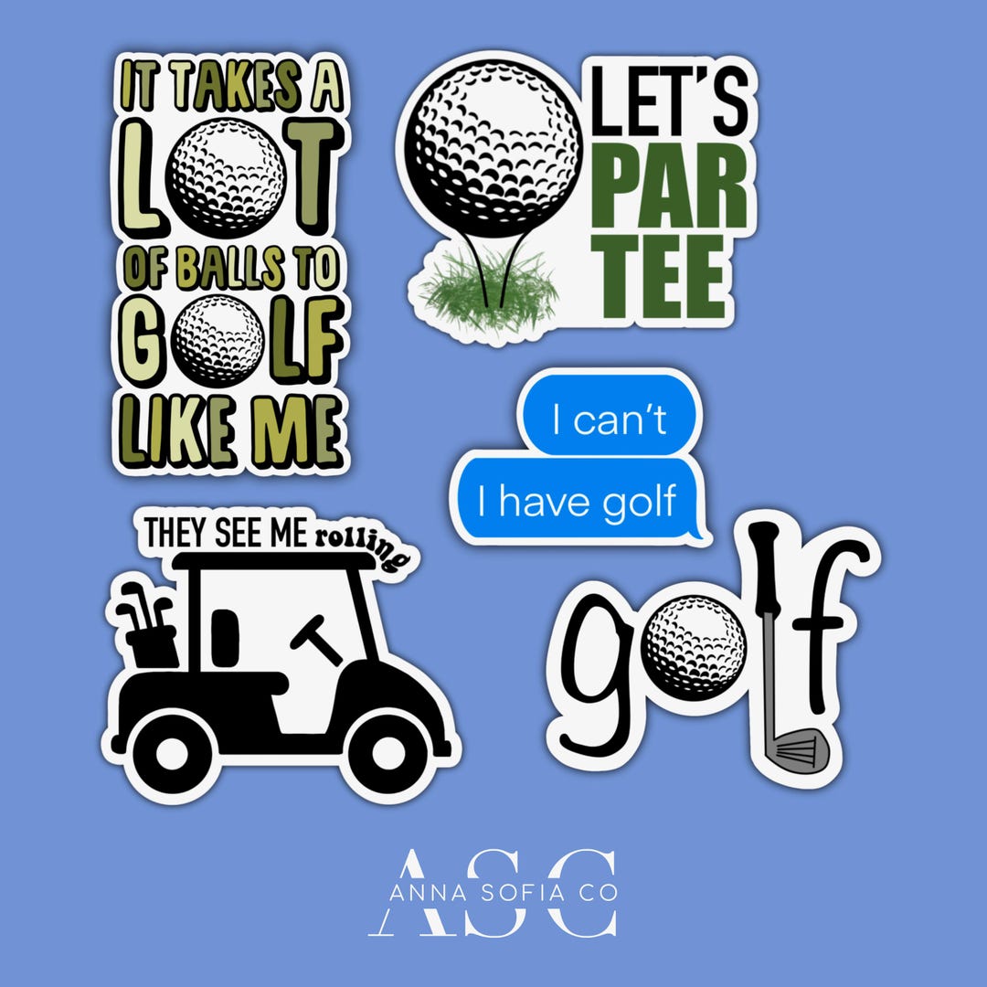 Golf Boot Sticker Golf Sticker Pack - Etsy