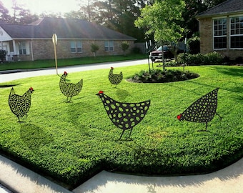 Chicken Yard Art Garden Decor Yard Art Chicken Decor Metal Chicken Art Farmhouse Decor Metal Garden Art Bird Metal Art Metal Wall Decor