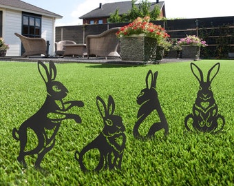 Garden Metal Rabbit Yard Art Outdoor Decor Rabbit Decor Garden Art Metal Rabbit Art Farmhouse Decor Housewarming Gift Metal Garden Decor