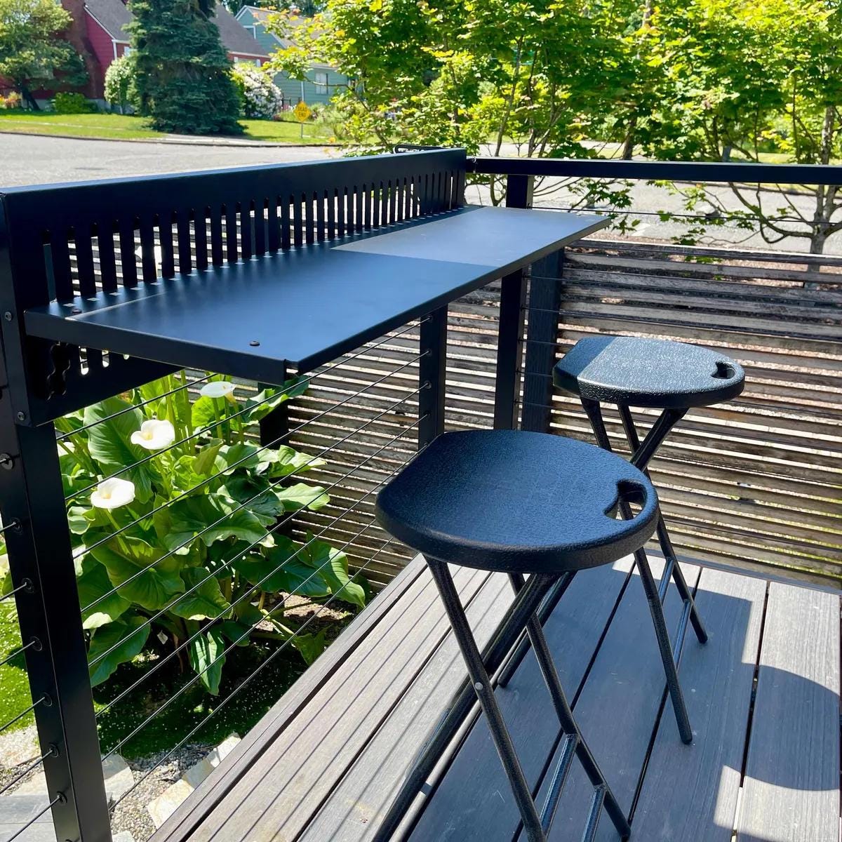 Foldable Metal Balcony Bar Table: Space-Saving Patio Desk