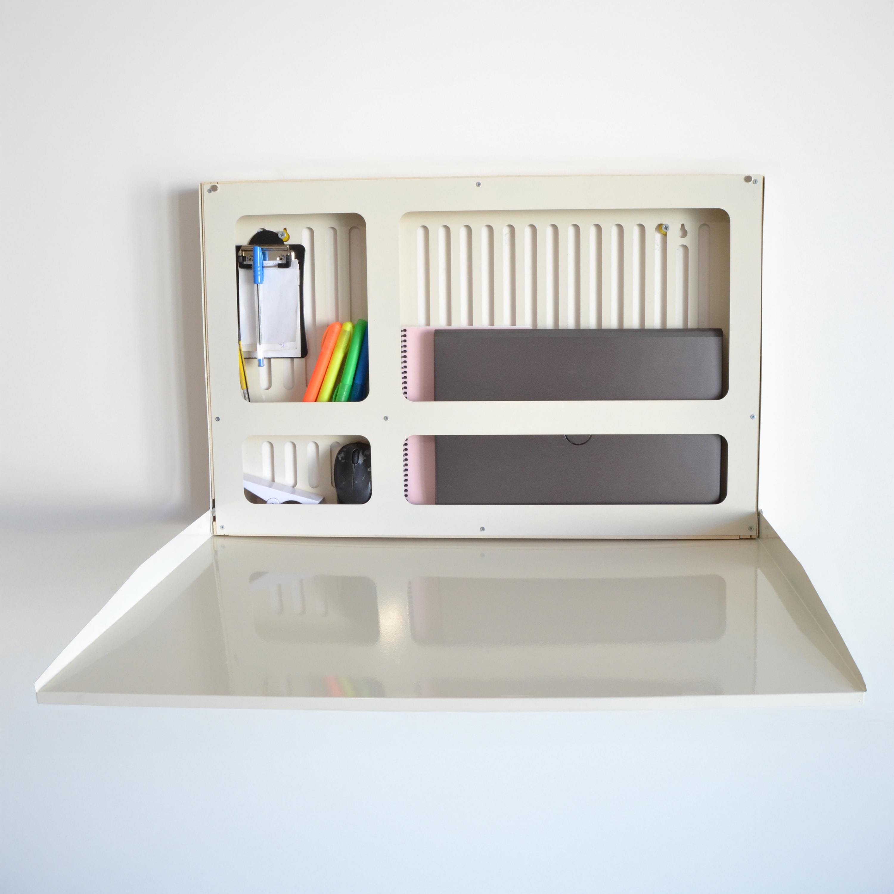 Foldable Wall Desk With Storage | Murphy Desk Wall Mounted | Space ...