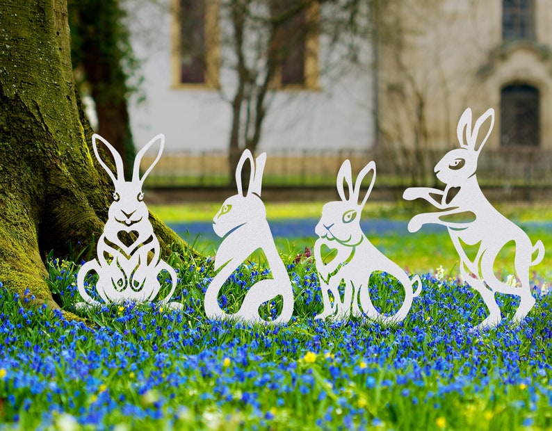 rabbit yard art art deco rabbit decor garden sign metal rabbit art farmhouse decor bunny metal art outdoor decor metal garden patio decor .jpg