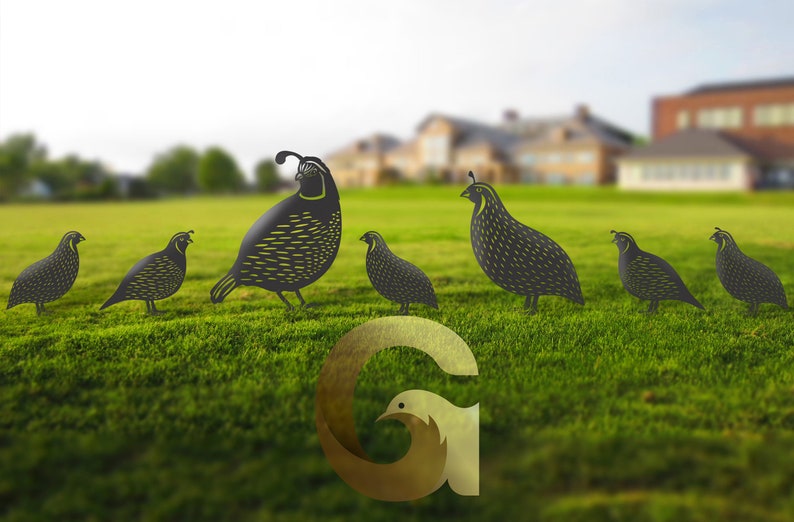 Quail Yard Art Quail Decor Metal Chicken California Quail Etsy