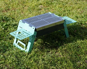 Foldable Stainless Steel Camping Grill: Portable BBQ with Carry Bag