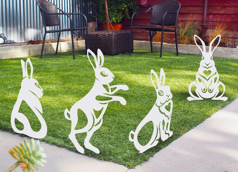 rabbit yard art art deco rabbit decor garden sign metal rabbit art farmhouse decor bunny metal art outdoor decor metal garden patio decor .jpg