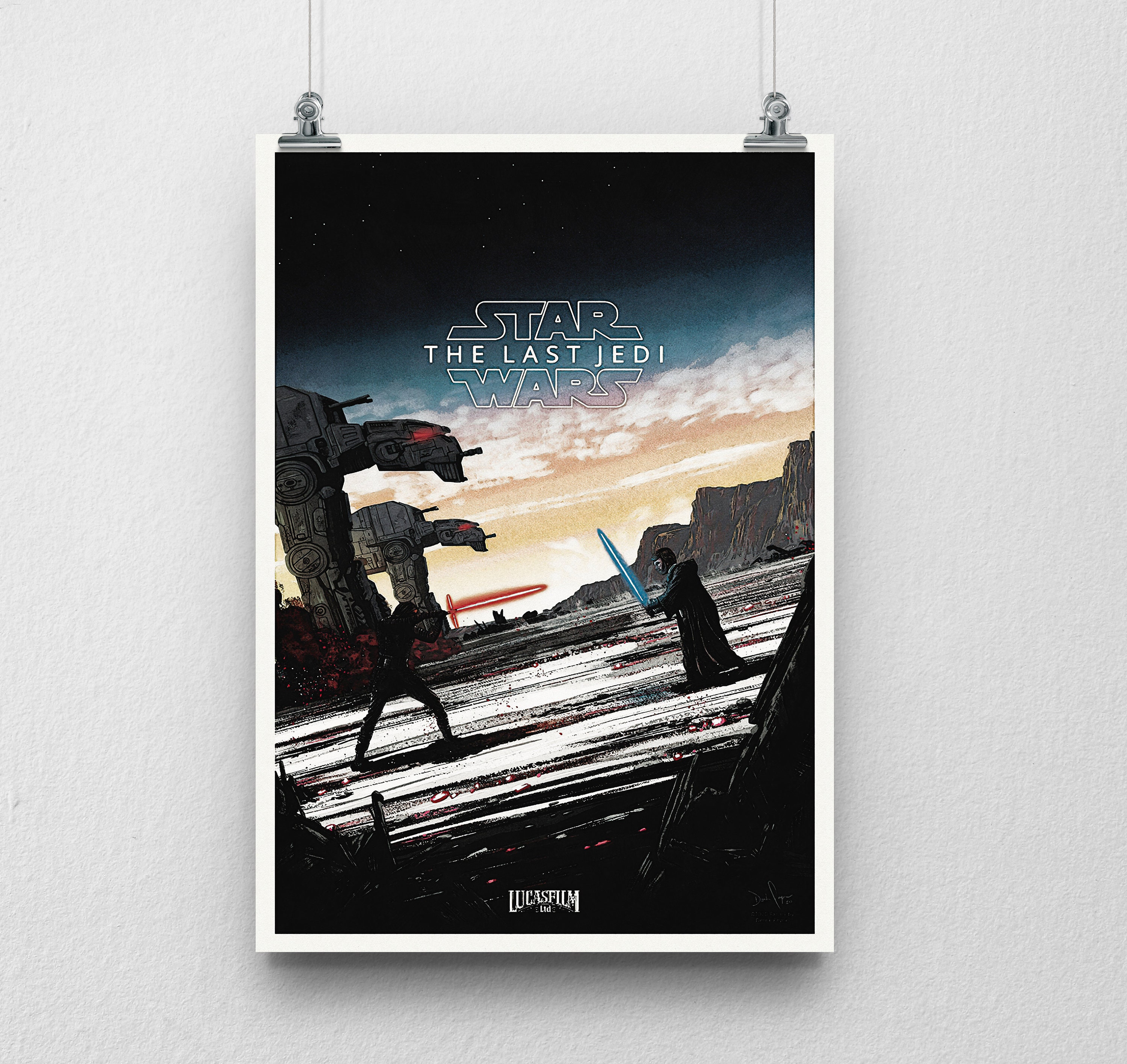 Star Wars: Episode VIII - The Last Jedi - Movie Poster / Print (Character  Grid / Watercolor Art) (Black Poster Hanger) 