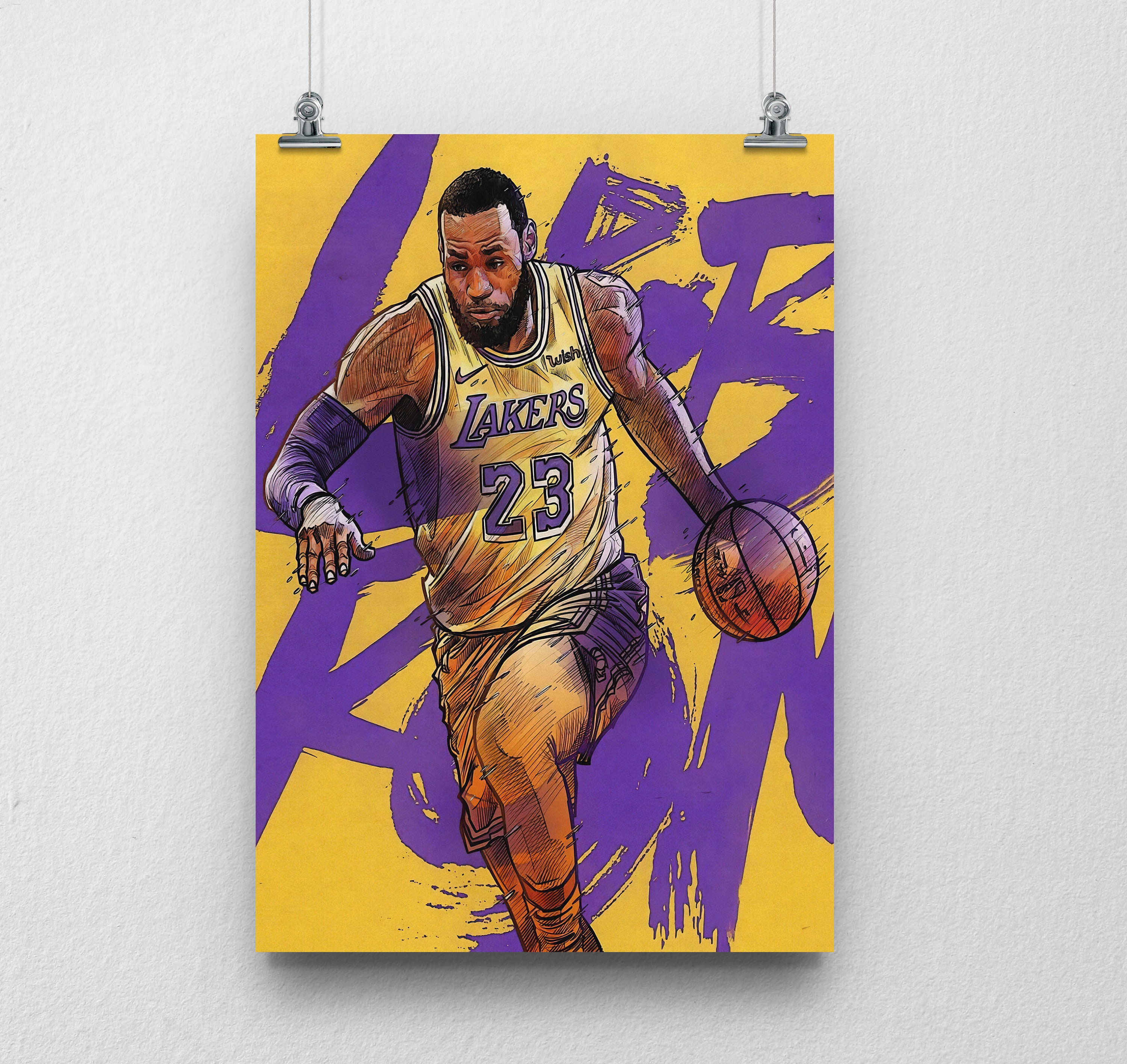 Lebron James Poster, Wall Art, Sports Poster, Fan Art, Wall Art, Sports Art