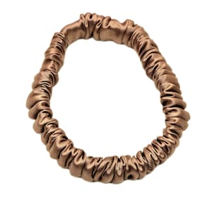 MILLIES™ 100% Mulberry Silk Slim Skinny Skinnies Scrunchies - Premium Grade 6A 22 Momme Luxury Silk Hair Ties - Toffee