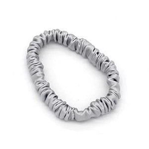 MILLIES™ | Silver Grey - 100% Mulberry Silk Skinnies Scrunchies Soft Kind Slim Skinny - Premium Grade 6A 22 Momme Luxury Silk Hair Ties